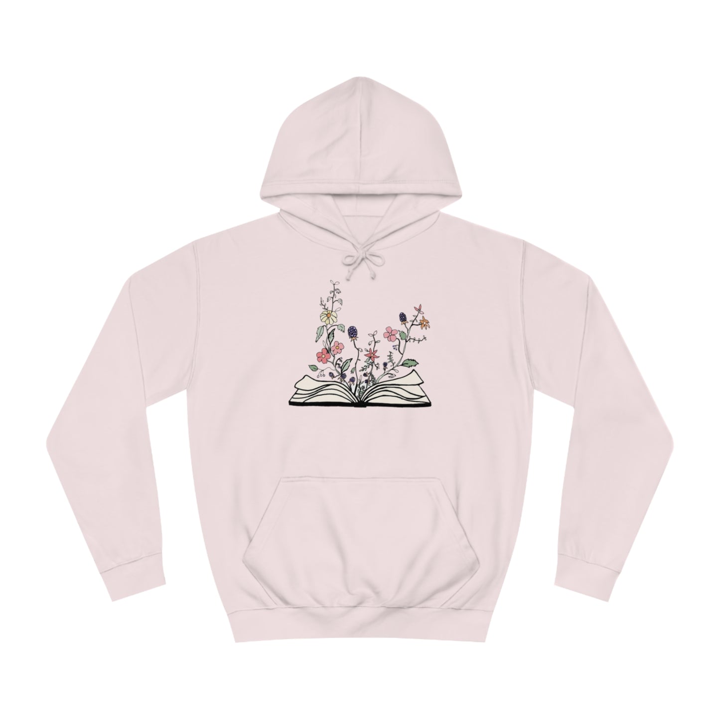 Floral Book Lover Hoodie, Multicolor