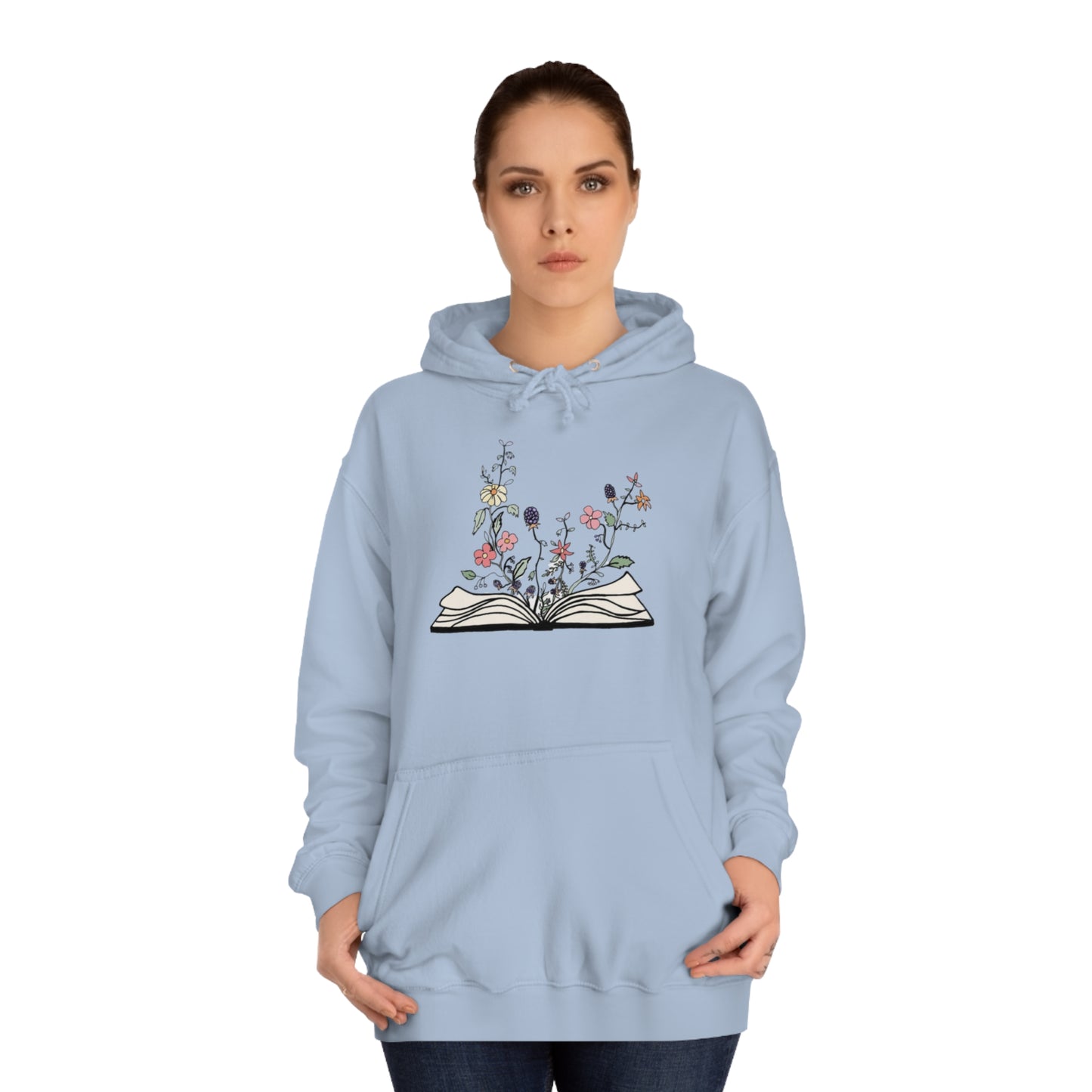 Floral Book Lover Hoodie, Multicolor