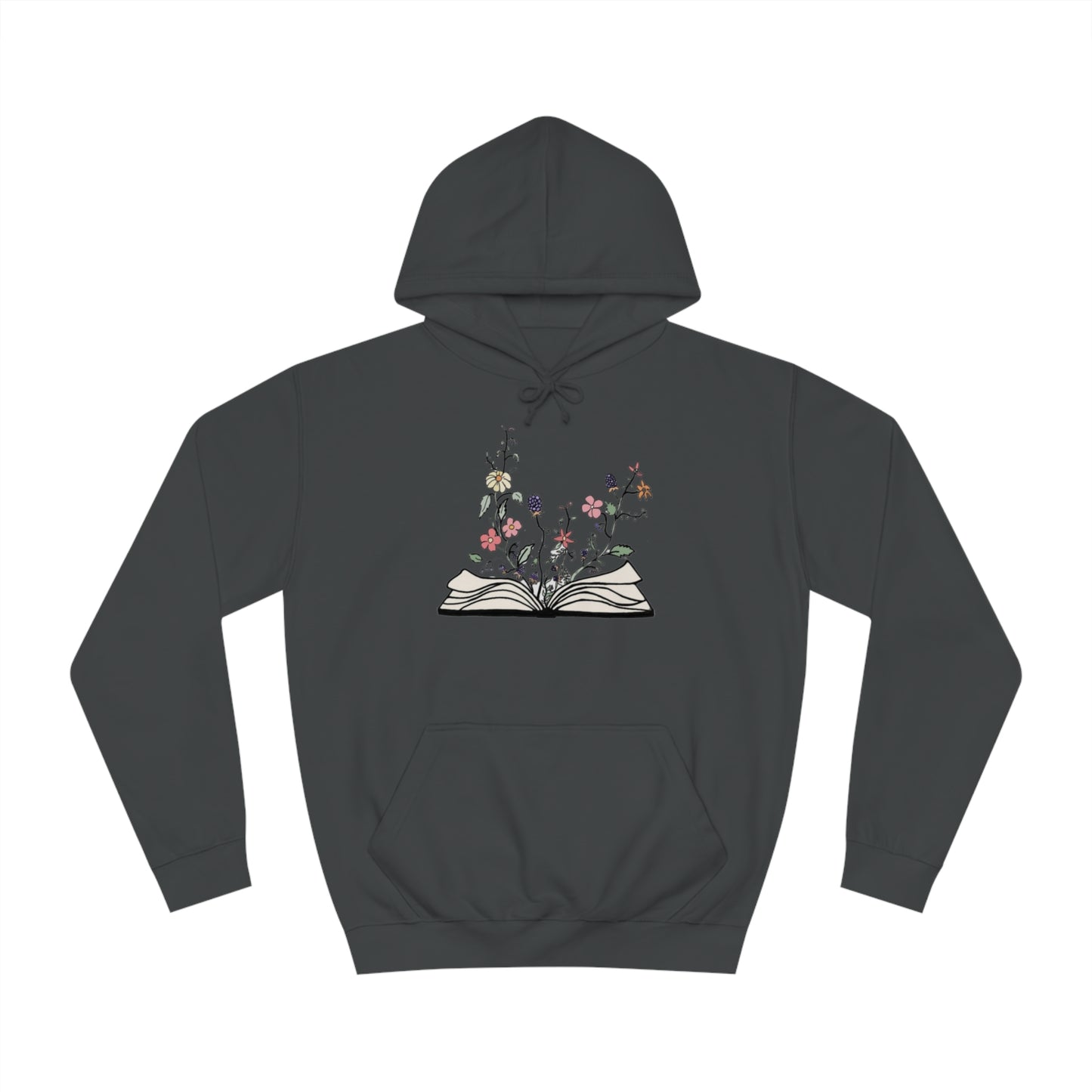 Floral Book Lover Hoodie, Multicolor