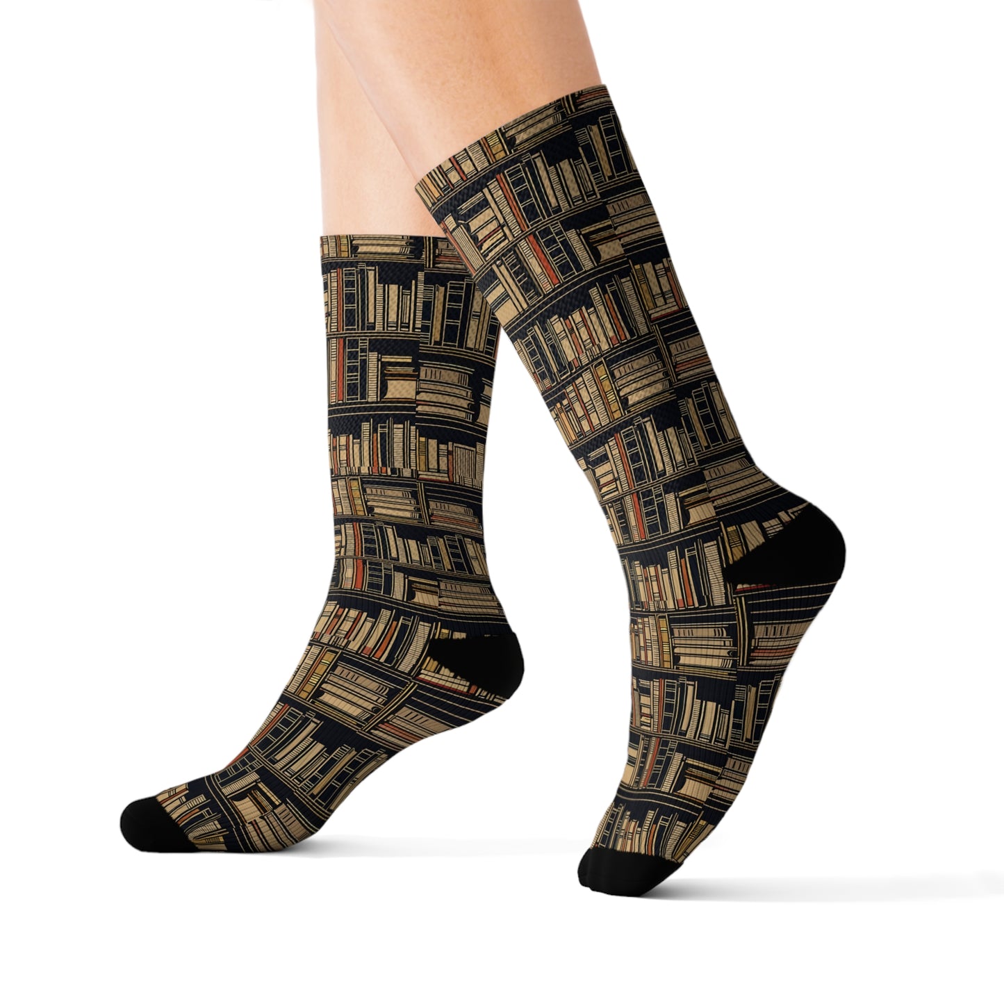 Vintage Bookcase Reading Socks