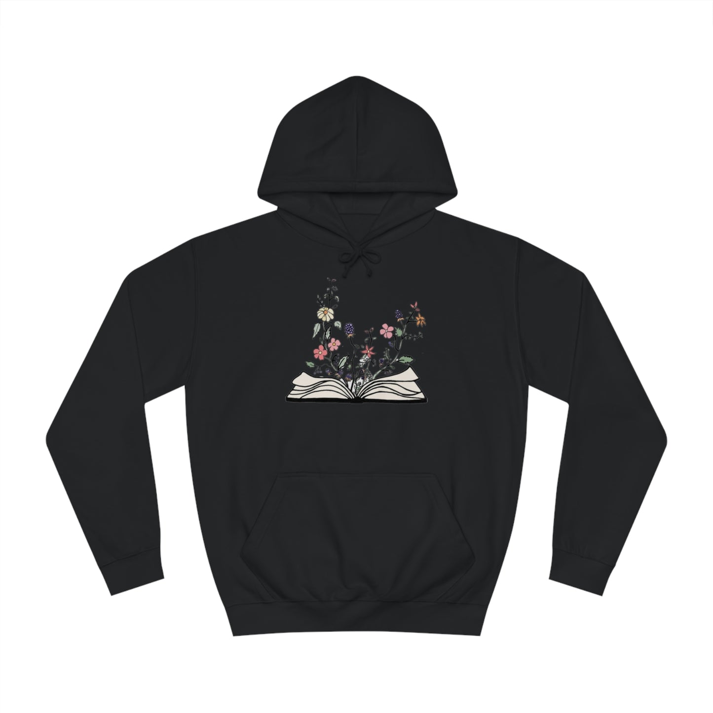 Floral Book Lover Hoodie, Multicolor