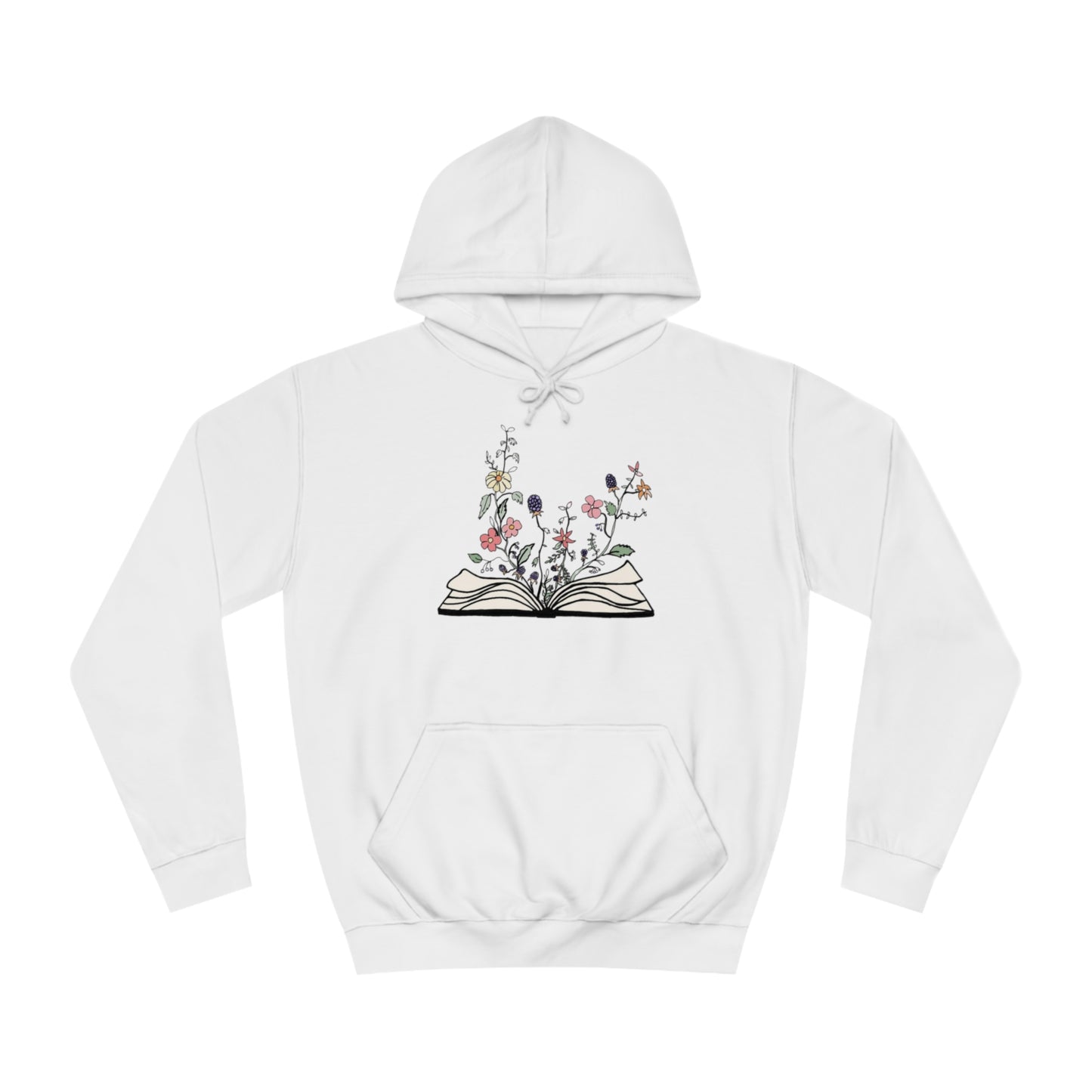 Floral Book Lover Hoodie, Multicolor