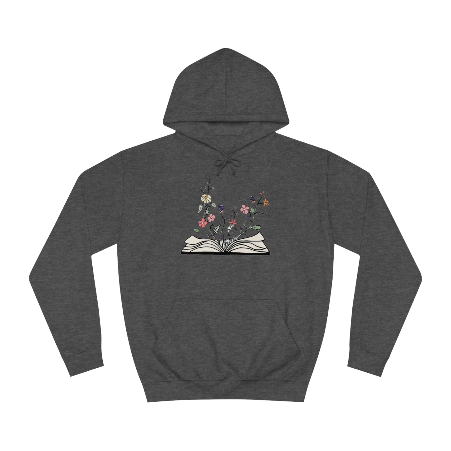 Floral Book Lover Hoodie, Multicolor