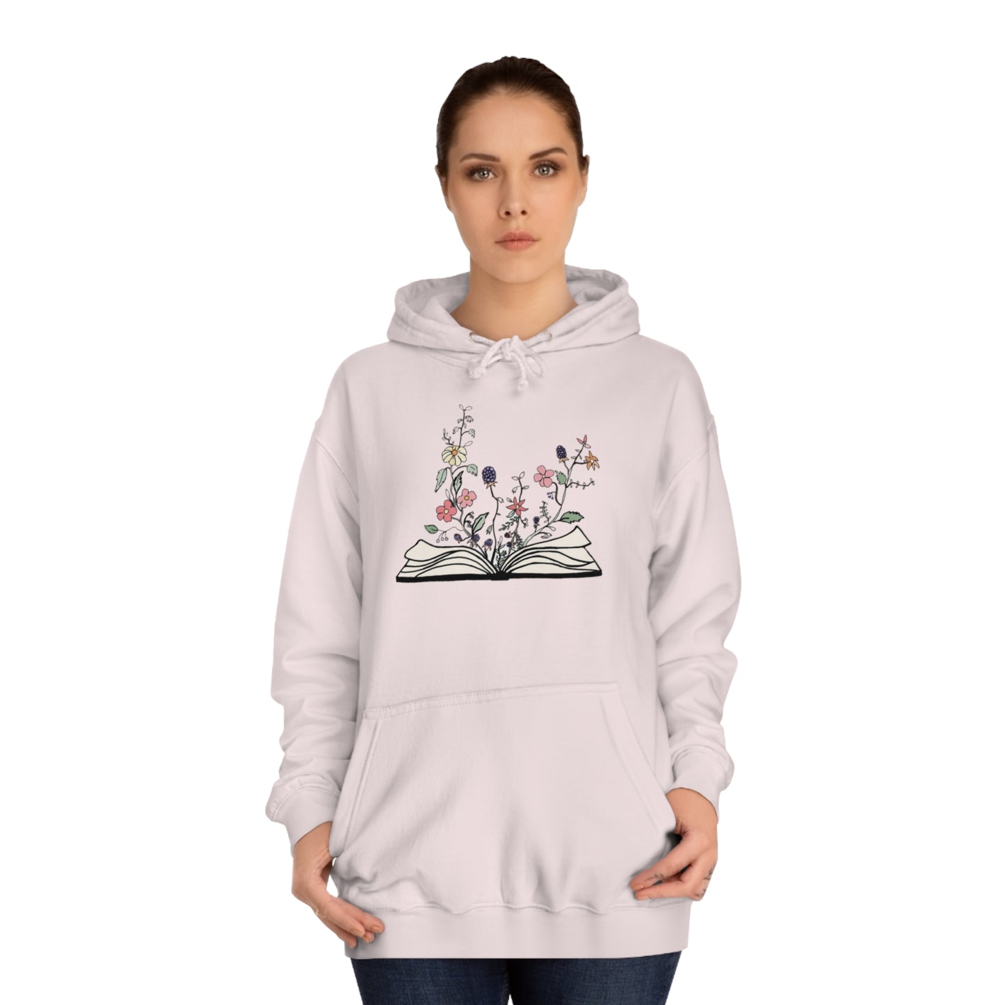 Floral Book Lover Hoodie, Multicolor